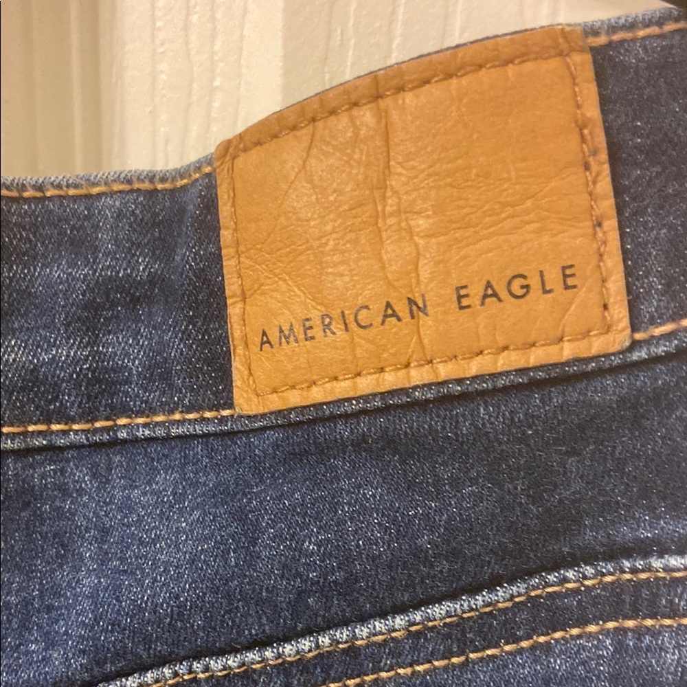American Eagle Outfitters Blue Skinny Jeans High-Rise Stretch - Picture 4 of 5